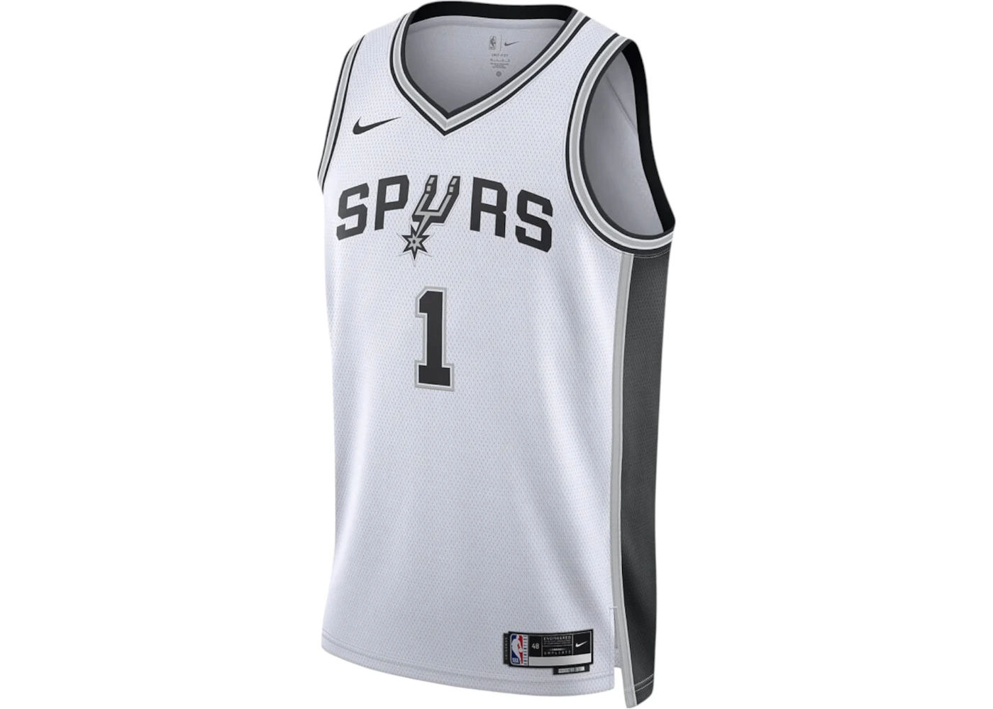 Nike NBA San Antonio Spurs Victor Wembanyama Association Edition Swingman Dri-FIT Jersey White/Black/Grey