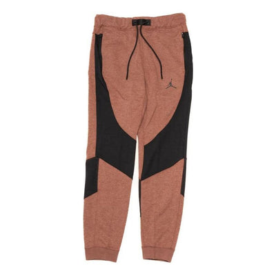 Men's Air Jordan Stripe Printing Logo Lacing Bundle Feet Sports Pants/Trousers/Joggers Brown