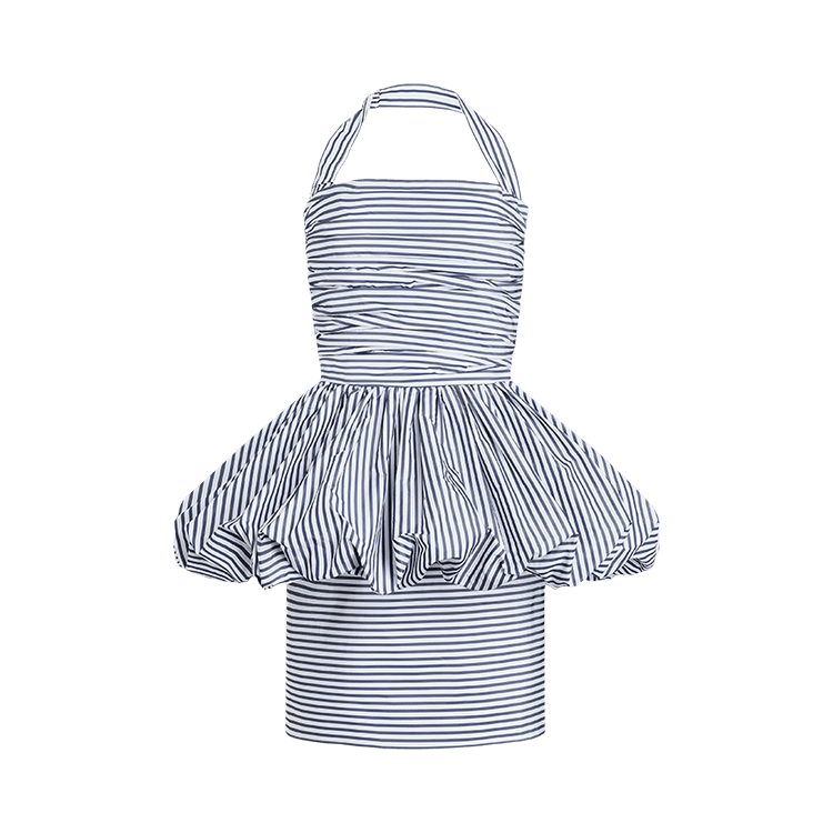 Patou Halterneck Bloomer Mini Dress 'Offshore Stripes'