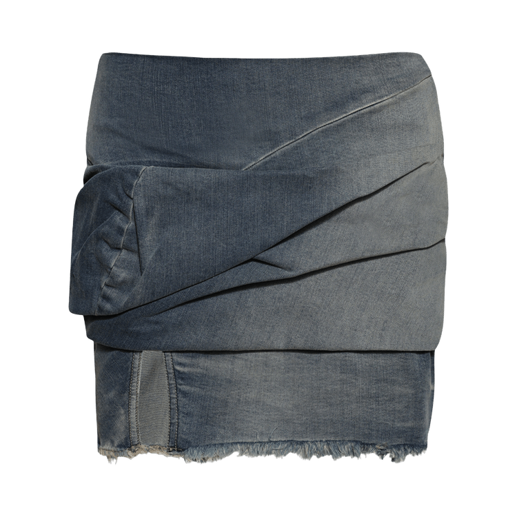 Rick Owens DRKSHDW Drape Denim Mini Skirt 'Washed Indigo'