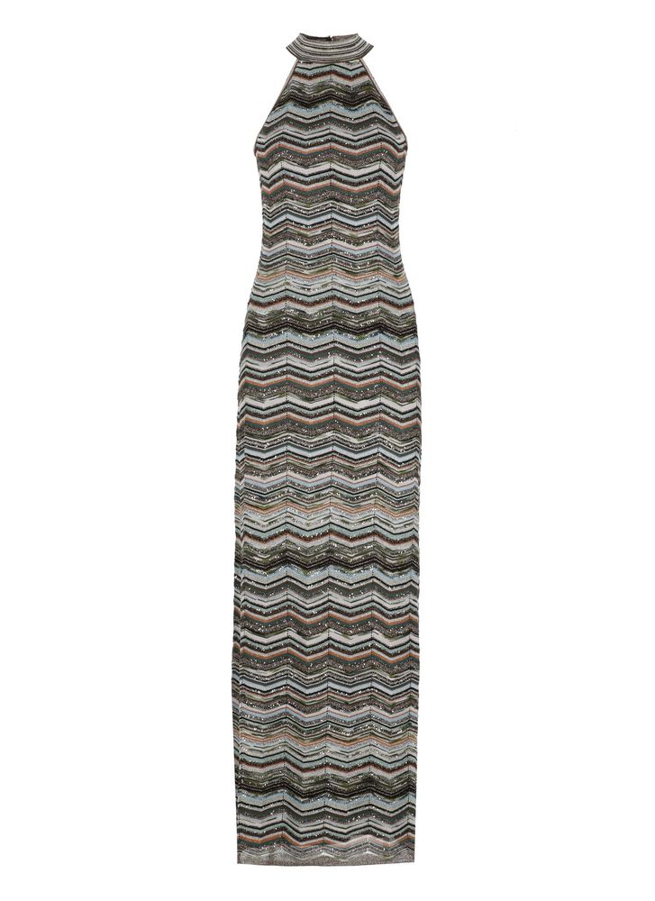 Missoni Halterneck Patterned Knitted Dress