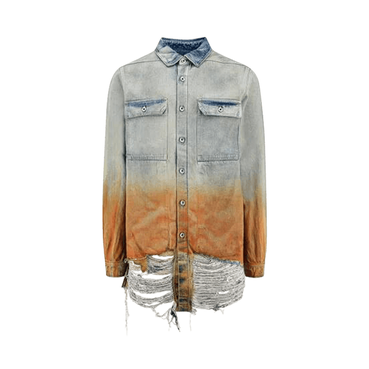 Rick Owens DRKSHDW Degrade Denim Outershirt 'Sky/Orange Degrade'