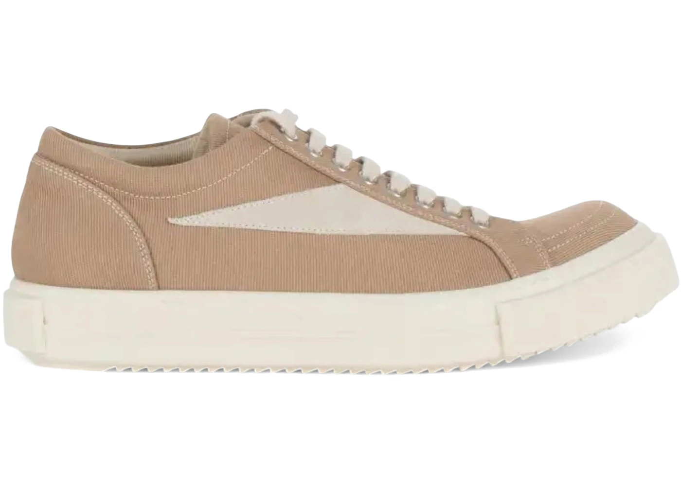 Rick Owens DRKSHDW Vintage Low Sneaks Flesh Milk Overdyed Denim Suede