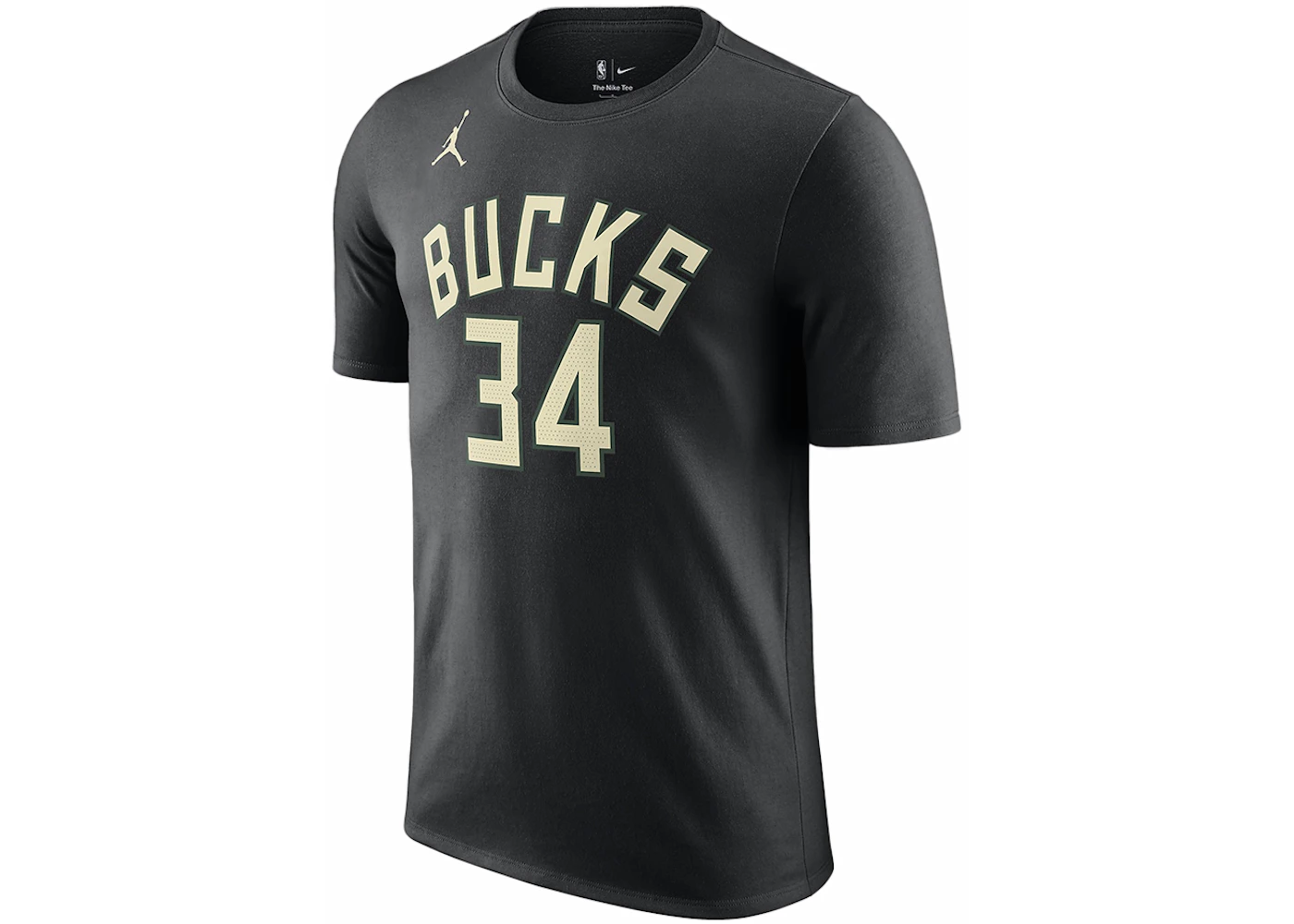 Jordan NBA Milwaukee Bucks Giannis Antetokounpo T-shirt Black/Sail