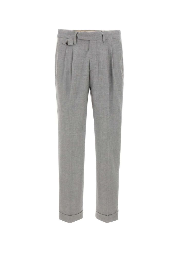 Devore Pleated Straight-Leg Pants
