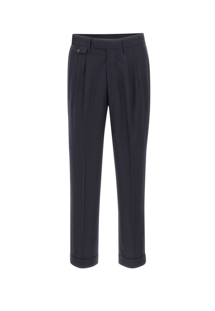 Devore Pleated Straight-Leg Pants