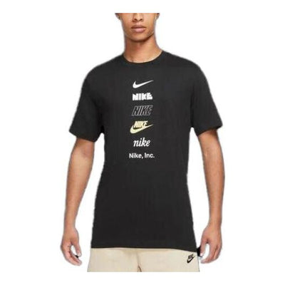 Nike T-Shirt Multi Logo 'Black'