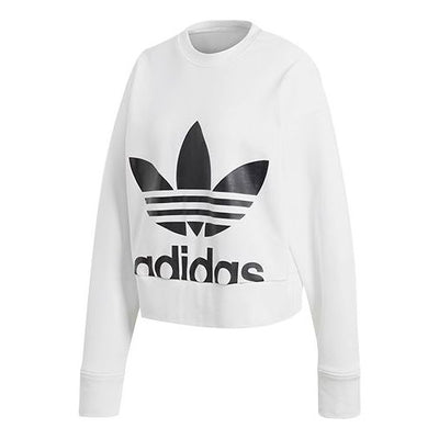 (WMNS) adidas originals Sweater Round Neck Pullover Long Sleeves White