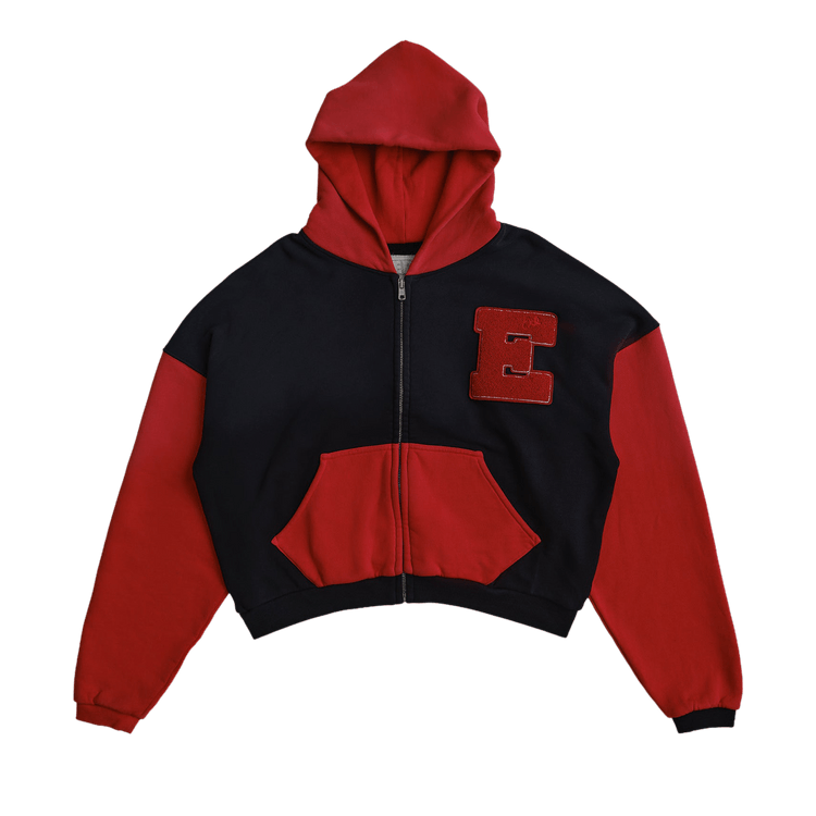 ERL Varsity Hoodie Knit 'Black/Red'
