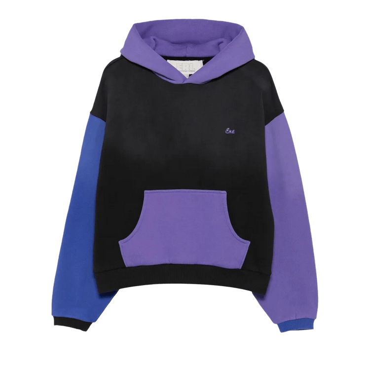 ERL Color Block Hoodie Knit 'Black/Purple'