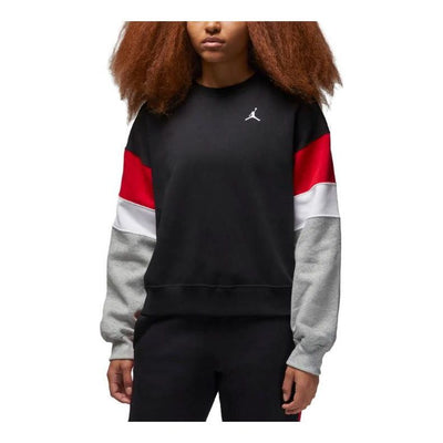 (WMNS) Air Jordan Brooklyn Fleece Crewneck Sweatshirt 'Black Grey'