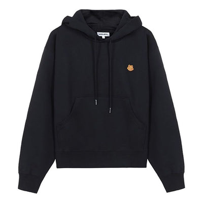(WMNS) KENZO SS21 Small Tiger Head Embroidered Loose Version Hoodie Black