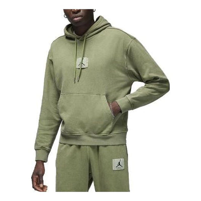 Air Jordan Statement Fleece Washed Pullover Hoodie 'Light Olive'