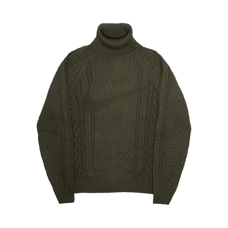 Nike Cable Knit Turtleneck Sweater 'Cargo Khaki'