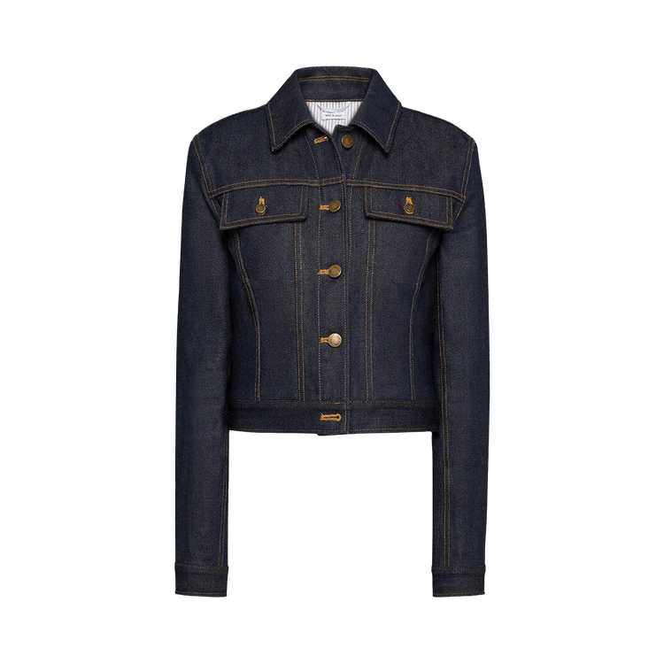 Thom Browne Shrunken Fit Denim Jacket In Japanese Selvedge Denim 'Navy'
