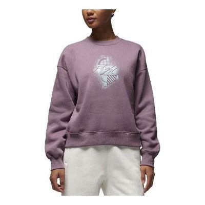 (WMNS) Air Jordan Brooklyn Fleece Graphic Hoodie 'Mauve'