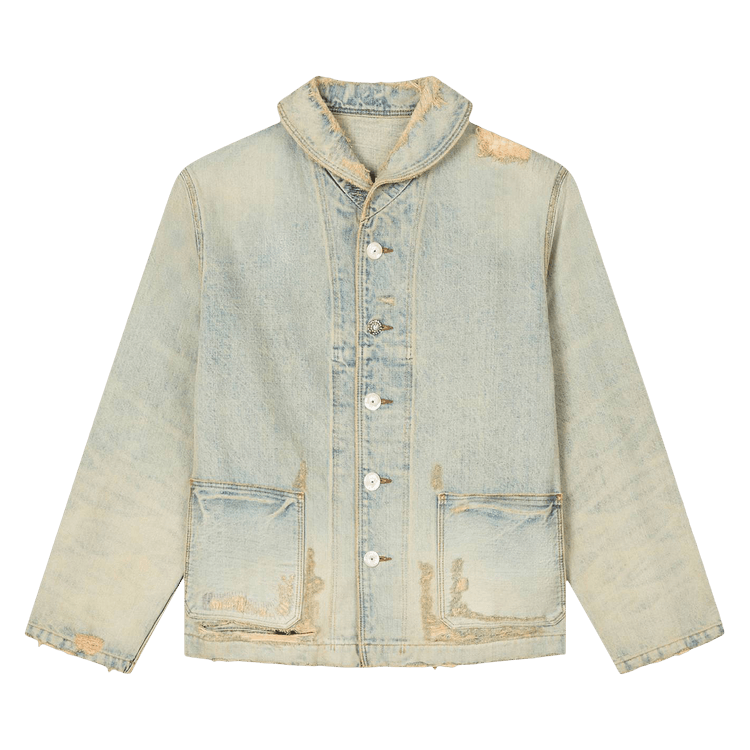 Kenzo Shawl Chore Jacket 'Bleached Blue Denim'