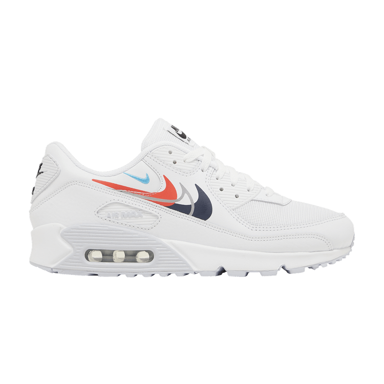 Nike Air Max 90 'Multi Swoosh - White Bright Crimson'