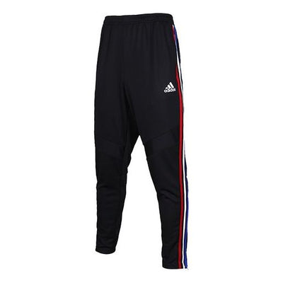 adidas Plaid Knitted Sports Long Pants Men Black