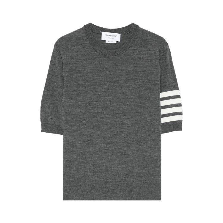 Thom Browne 4 Bar Wool Stripe Tee 'Medium Grey'