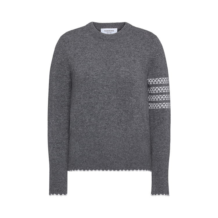 Thom Browne Holiday Hector Classic Fit Crew Neck Pullover 'Medium Grey'