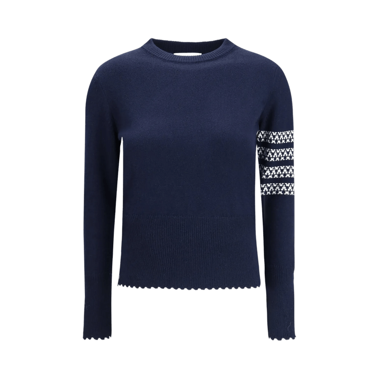 Thom Browne Holiday Hector Classic Fit Crew Neck Pullover 'Navy'