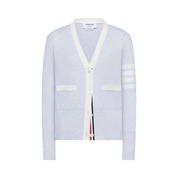 Thom Browne Milano Classic V Neck Cardigan 'Pale Grey'