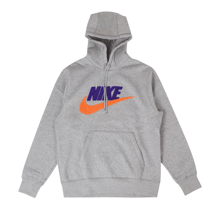 Nike Club Fleece Pullover Hoodie 'Dark Grey Heather/Light Smoke Grey'