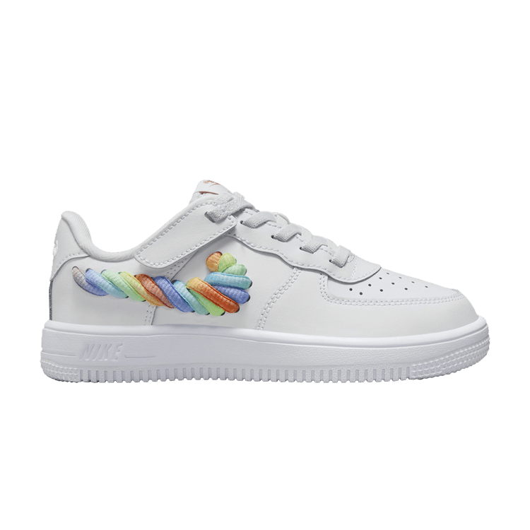Nike Force 1 Low LV8 EasyOn PS 'Rainbow Lace Swoosh'