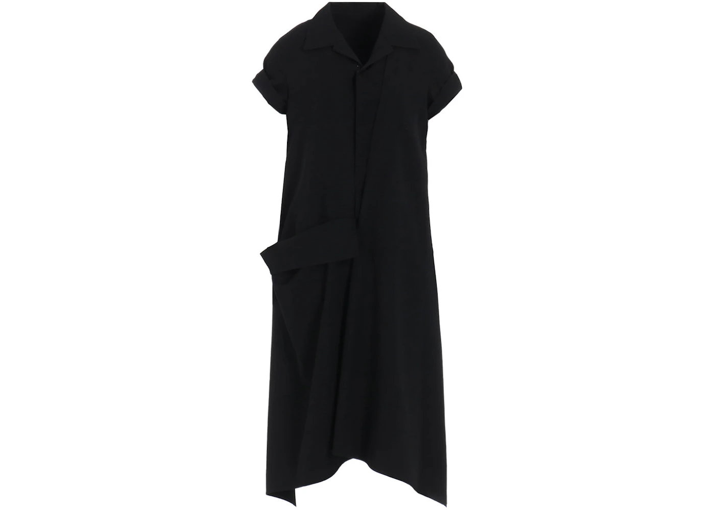 Yohji Yamamoto R Draped Shirt Dress Black