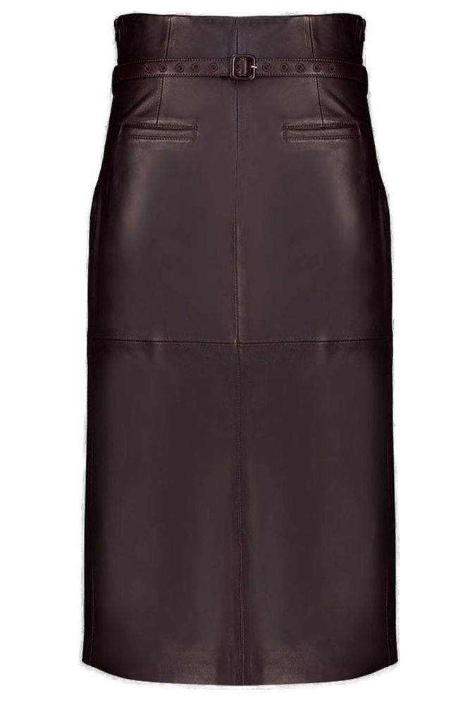 AMI Paris Belted Midi Skirt