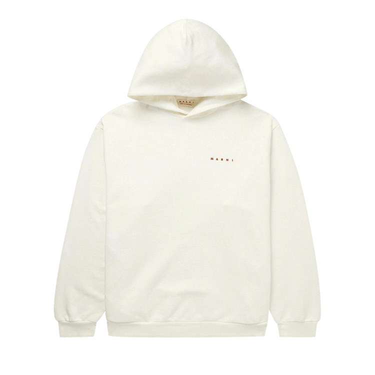 Marni Wrinkled Logo Hoodie 'White'