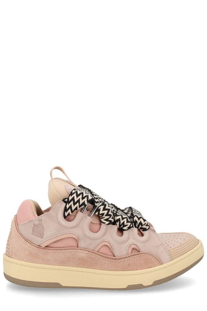 Lanvin Zigzag-Laces Round Toe Sneakers