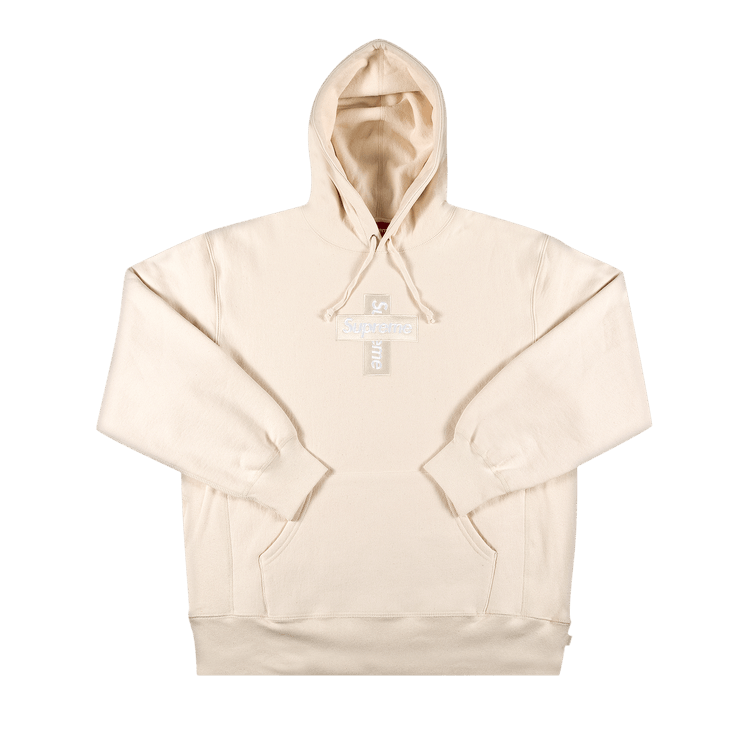 Supreme Cross Box Logo Hooded Sweatshirt 'Natural'