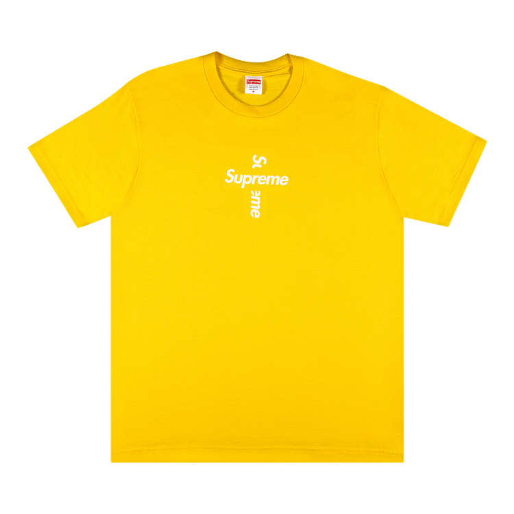 Supreme Cross Box Logo Tee 'Yellow'