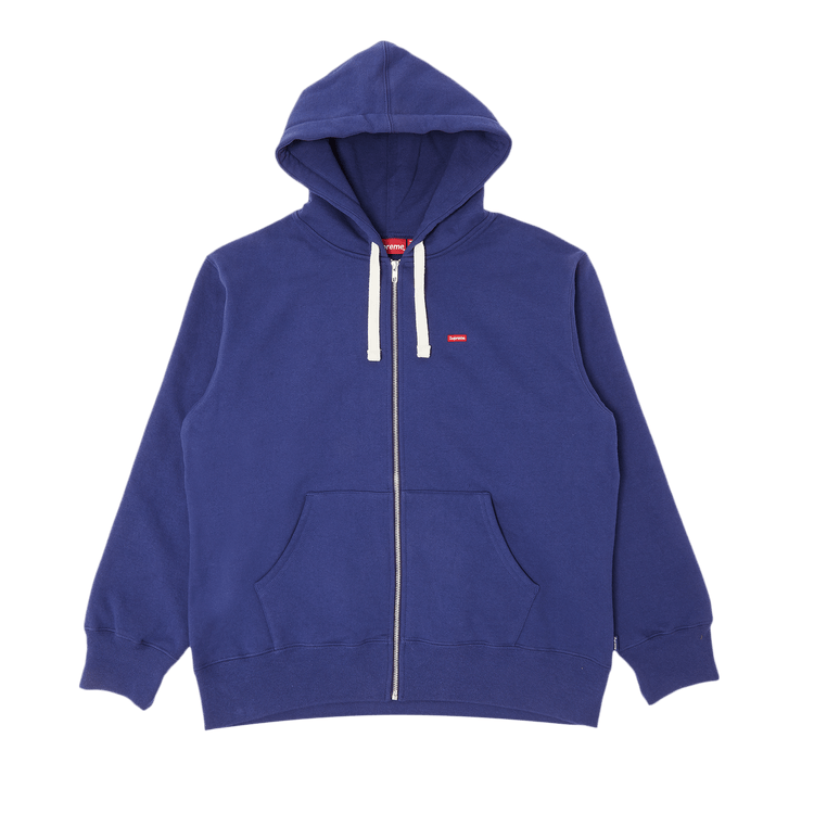 Supreme Small Box Drawcord Zip Up Hooded Sweatshirt 'Washed Navy'