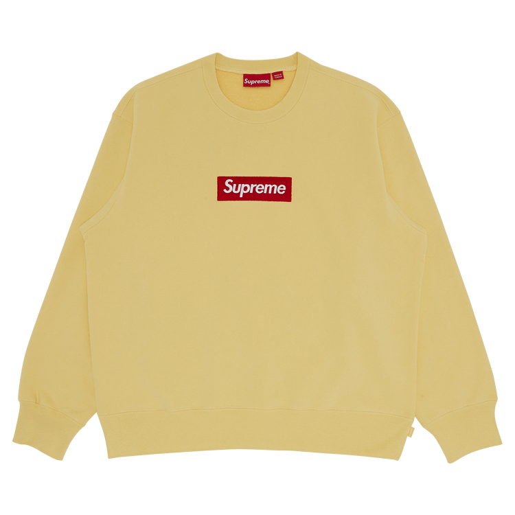Supreme Box Logo Crewneck 'Pale Yellow'