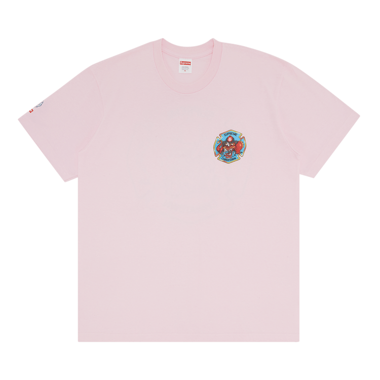 Supreme FDNY Engine 9 Tee 'Light Pink'
