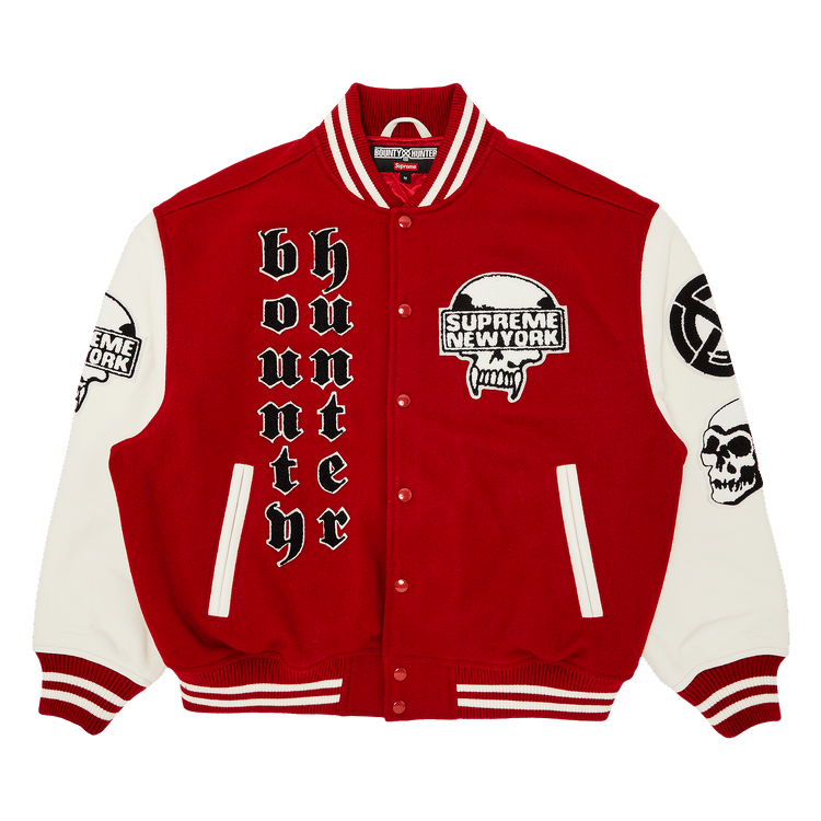 Supreme x Bounty Hunter Varsity Jacket 'Red'