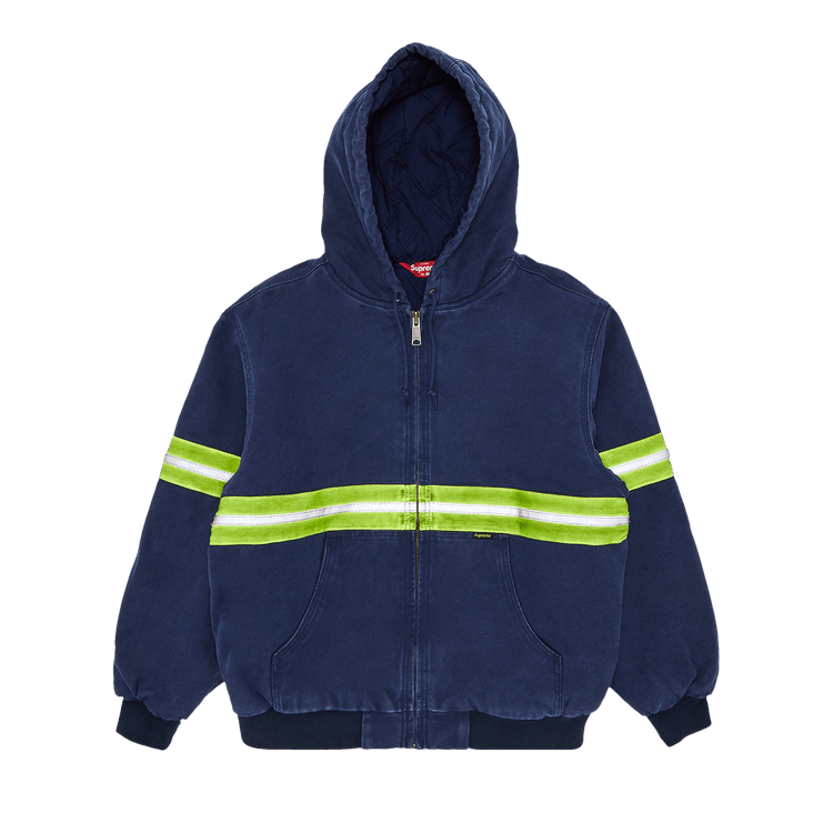 Supreme Reflective Stripe Hooded Work Jacket 'Navy'