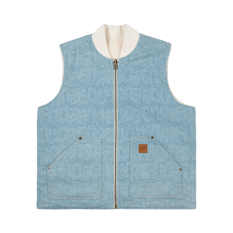 GOLF WANG Echo Denim Reversible Vest 'Light Wash/Cream'
