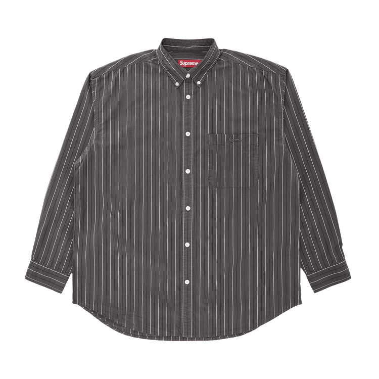 Supreme Loose Fit Stripe Shirt 'Grey'