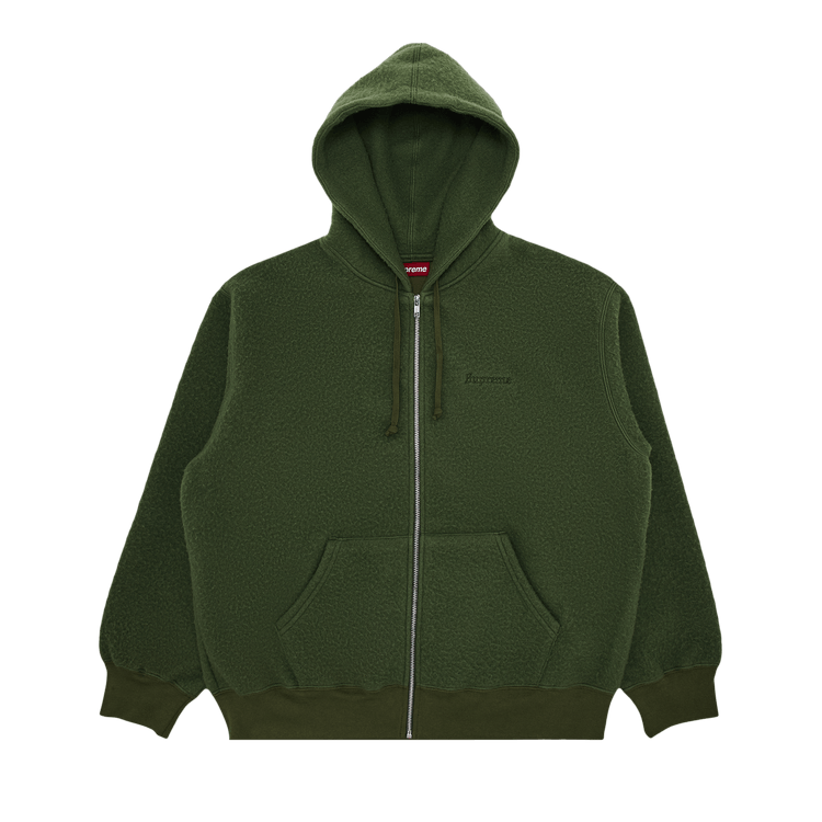 Supreme Pilled Zip Up Hooded Sweatshirt 'Olive'