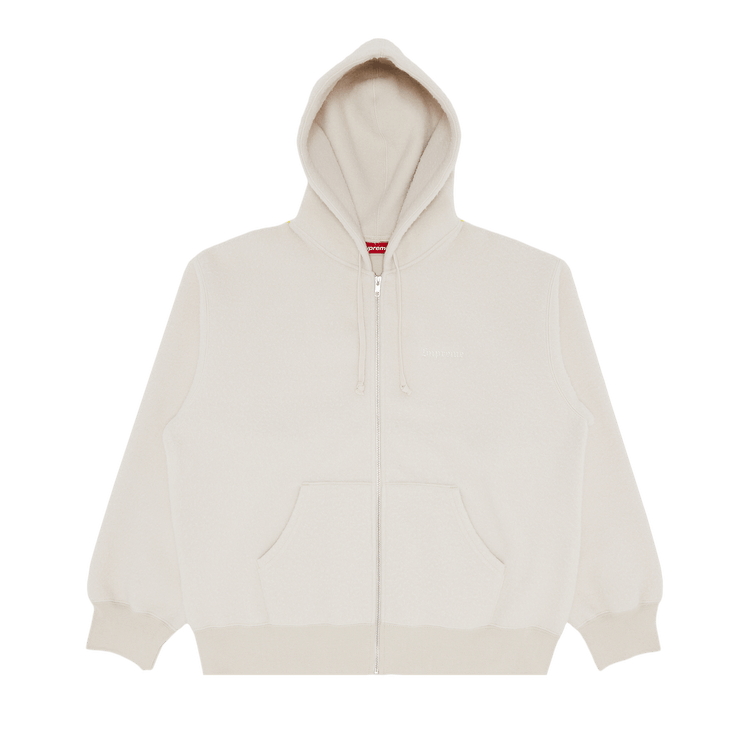Supreme Pilled Zip Up Hooded Sweatshirt 'Stone'