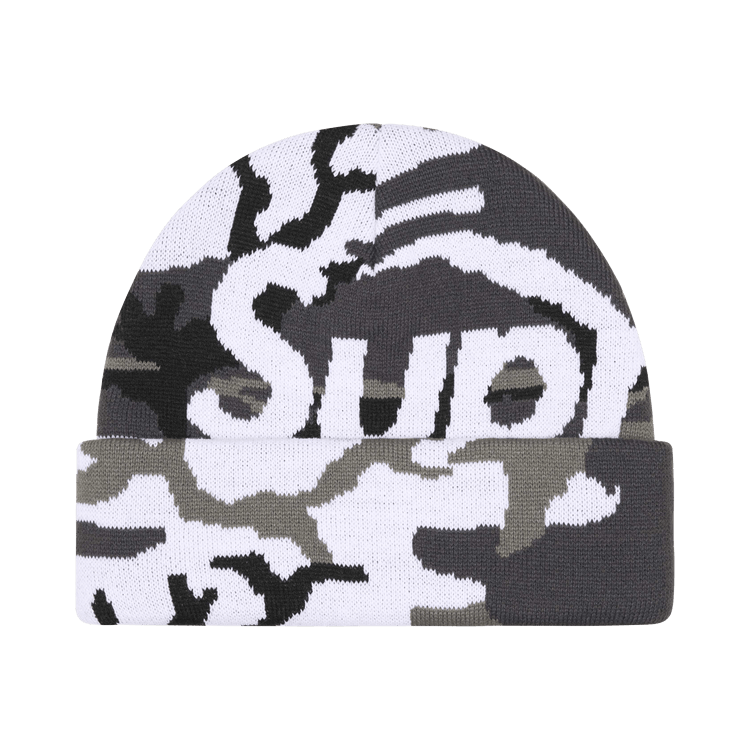 Supreme Camo Big Logo Beanie 'Snow Camo'
