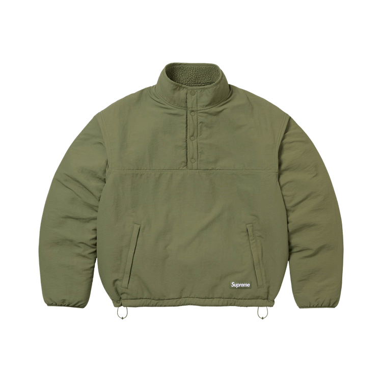 Supreme Polartec Shearling Reversible Pullover 'Olive'