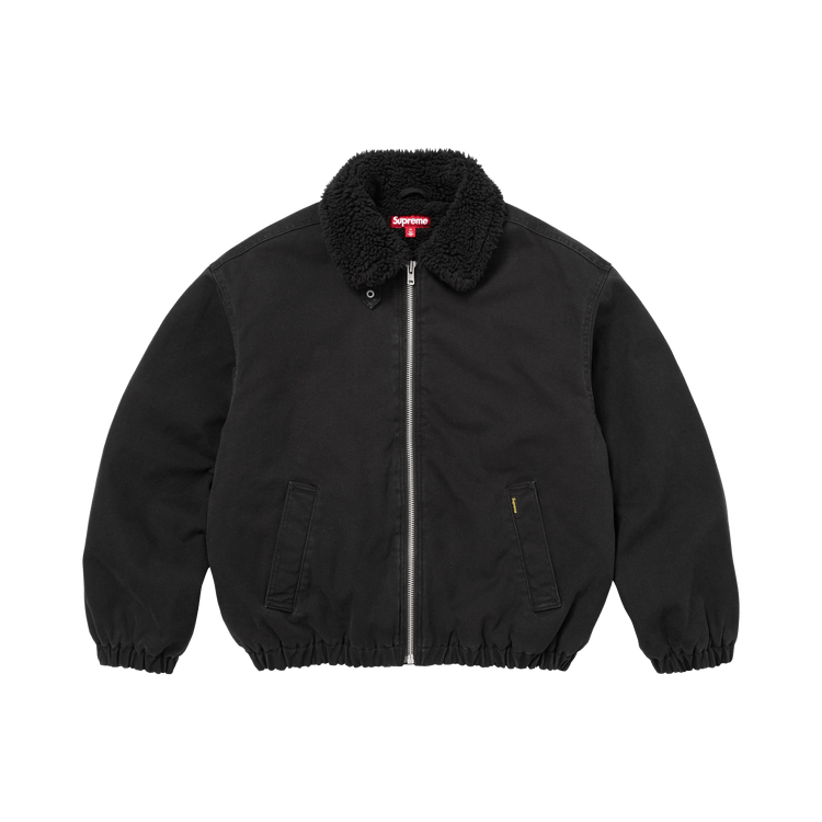 Supreme Faux Shearling Lined Bomber Jacket 'Black'