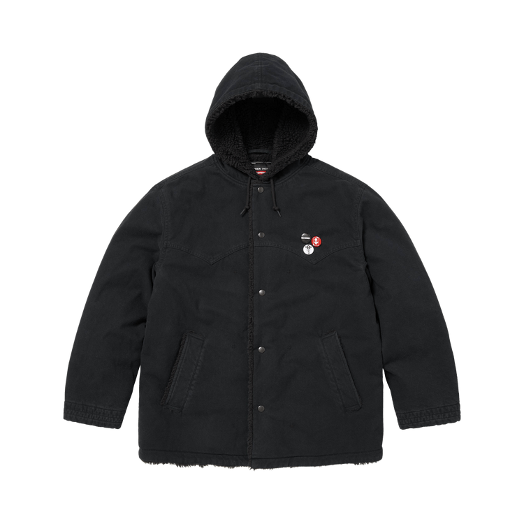 Supreme x Number (N)Ine Faux Shearling Hooded Coat 'Black'