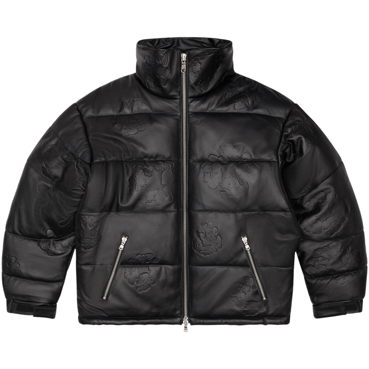 Denim Tears Embossed Leather Wreath Puffer 'Black'