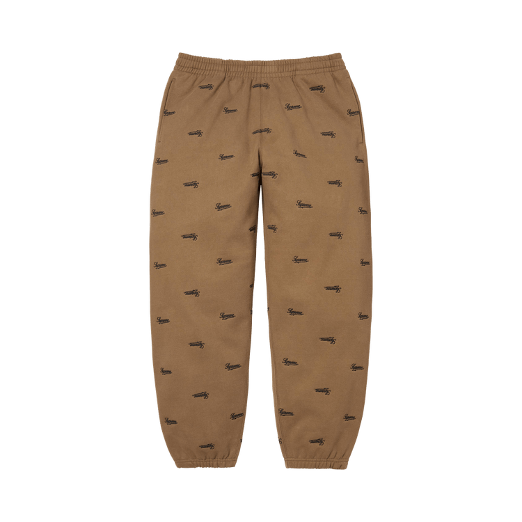 Supreme Repeat Script Sweatpant 'Dark Khaki'